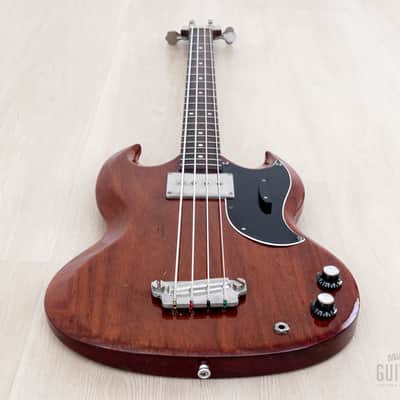 1963 Gibson EB-0 Cherry Vintage Short Scale SG Bass, 100% Original w/ Case image 11