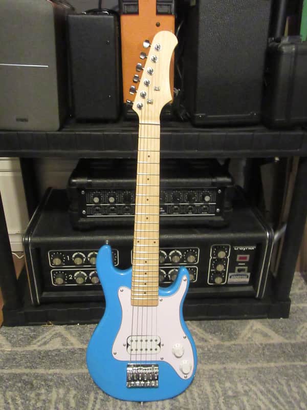 Blue Kids Beginner Electric Guitar - 30 Inch, Maple Neck Blue Kids Beginner Electric Guitar - 30 Inch, Maple Neck 2000s