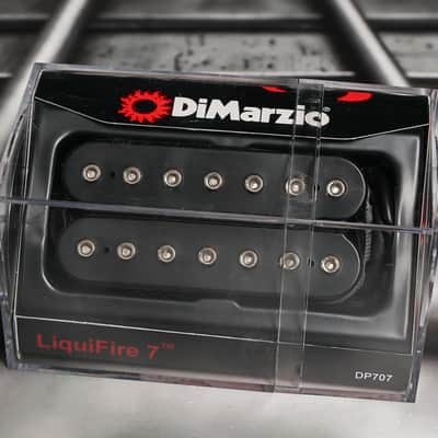 DiMarzio DP707BK Liquifire 7 String Neck Rhythm Pickup Black Humbucker image 1