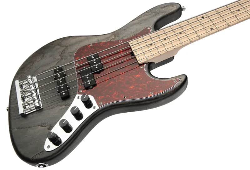 Sadowsky MetroLine 21-Fret Vintage P/J Bass-Swamp Ash Body-5 String-Nirvana Black Transparent Satin image 1