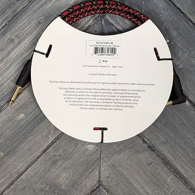 Pig Hog PCH10PLR 10ft Tartan Plaid Straight to Right Angle Instrument Cable image 4