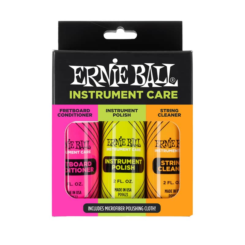 Ernie Ball Guitar Polish, Fretboard Conditioner & String Cleaner Kit with Microfiber Cloth image 1