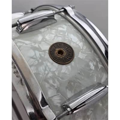 Used Vintage Gretsch Snare Drum White Marine Pearl - Fair image 2