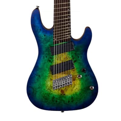 Cort KX508 8-String Multi-Scale Electric Guitar in Mariana Blue Burst image 2