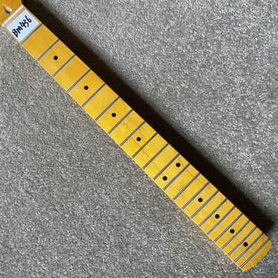 Yellow Tiger Maple Wood Guitar Strat Style Neck, 22 Frets image 14