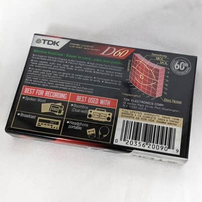 Brand New Sealed TDK D60 Audio Cassette Tape, 1990's image 3