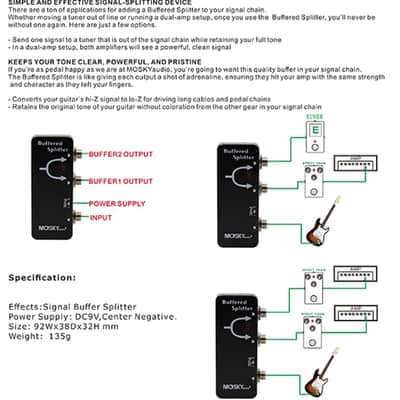 Mosky BUFFERED SPLITTER Guitar Effect Pedal (Price includes the import duty to US buyer) image 7