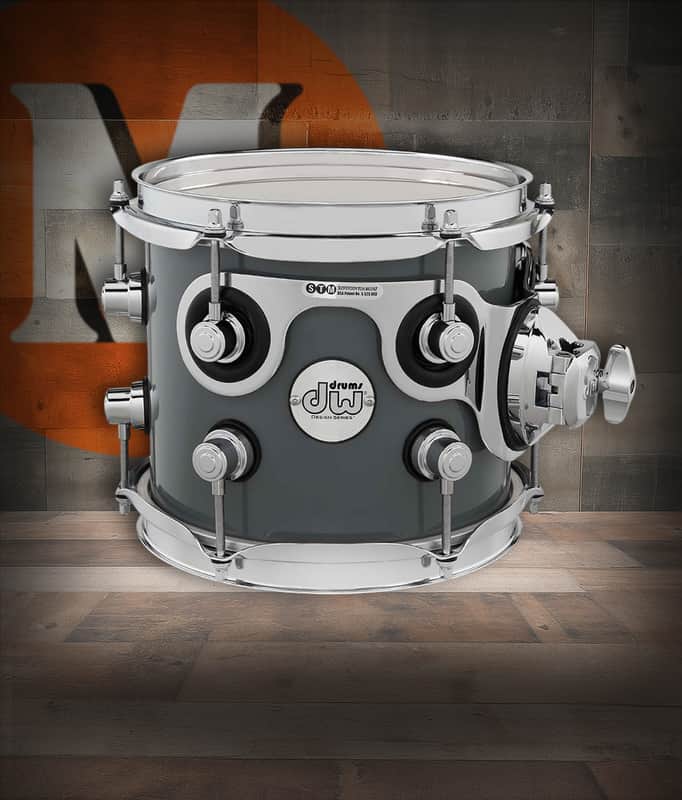 DW Design Series Maple Suspended Tom, 7x8 - Steel Gray Lacquer w/Chrome Hardware (DDLG0708STSG) image 1