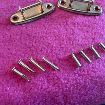 vintage NOS Gibson case handle brackets +Rivets for es 335 Les Paul paf L5 tkl geib ess & ess lifton epiphone image 7