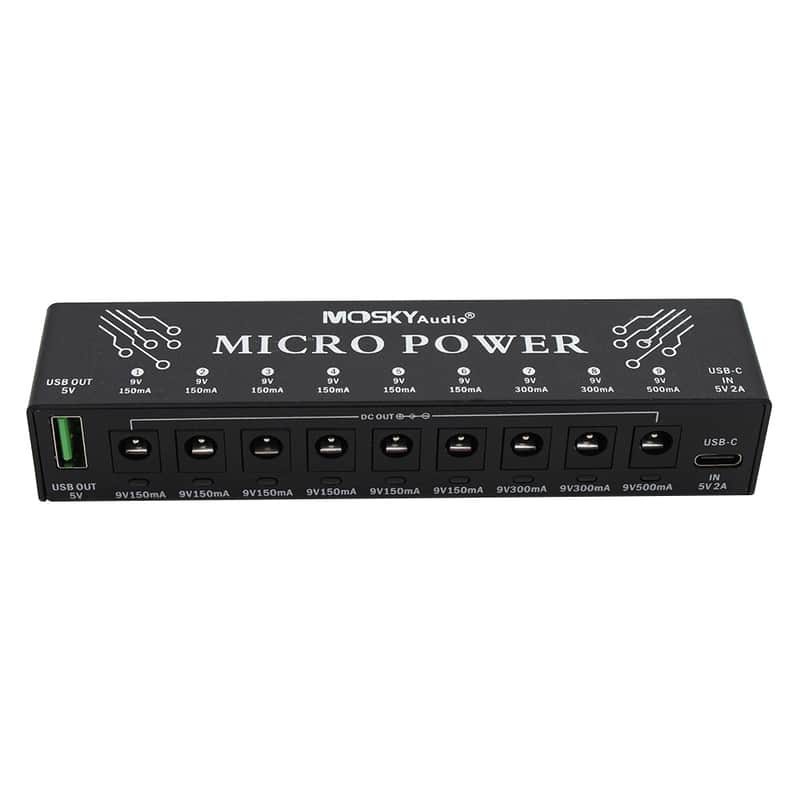 Mosky micro power 9 DC OUTPUTS+1 USB OUTPUT Power Supply for 9V