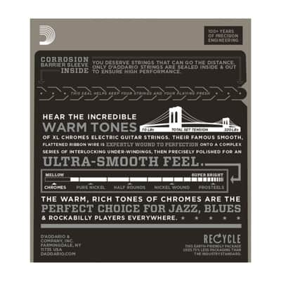 D'Addario ECG26 Chromes Electric Guitar Strings, Flat Wound, Medium, 13-56 image 2