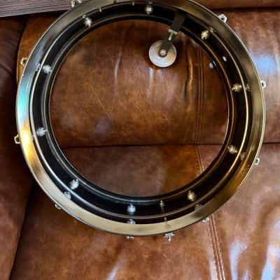 HOLY GRAAL Ludwig No. 416 Black Beauty 5x14" 10-Lug Brass Snare Drum with Pointed Blue/Olive Badge 1977 - 1979 - serial 1758452 image 19
