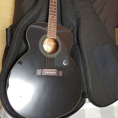 Epihone Ej-100 Acoustic Jumbo in Ebony with Gigbag image 1