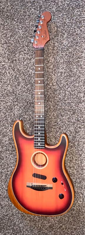 2019 Fender American Acoustasonic Stratocaster acoustic electric guitar made in the USA comes with a Fender gigbag