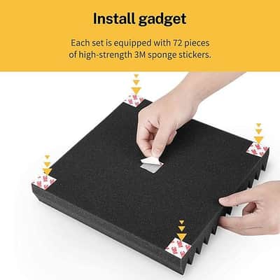 50 PACK Acoustic Foam Panels 1 x 12 x 12 " Soundproofing Noise Cancelling Wedge Panels Studio Foam image 3