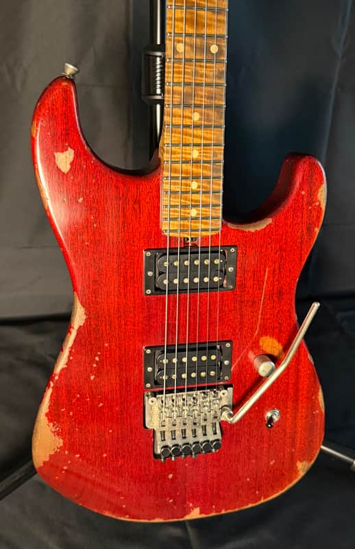 Friedman Cali Mahogany Roasted 5A Maple Neck Floyd Rose 2026 - Aged Transparent Cherry Red