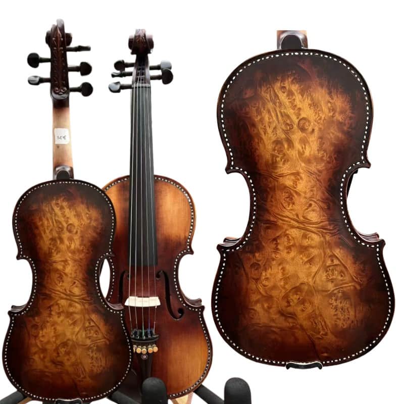 SONG Master 5 string Violin 4/4,Bird's eye wood Shell Purfling,Great sound#15828 image 1