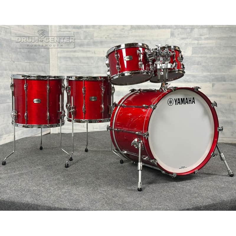 Yamaha Recording Custom 5pc Drum Set 22/10/12/14/16 Red Autumn image 1
