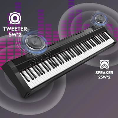 Piano 88 Key Full Size Weighted Keyboard, Hammer-Action Portable Electric Piano For Beginner Adults, Bundle With Sustain Pedal, Piano Stickers, Music Rest, Black image 2