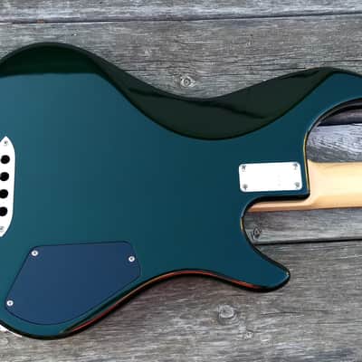 Left Handed Fury Guitars Tornado bass 1990 Dark Green Lefty image 9