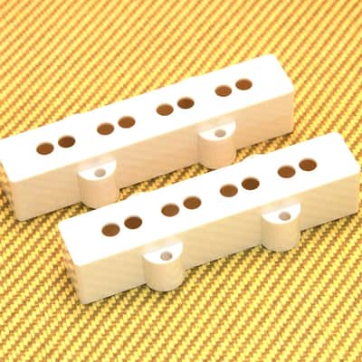 PCJB-W (2) White Jazz Bass Pickup Covers Set for Fender USA Neck & Bridge Spaced