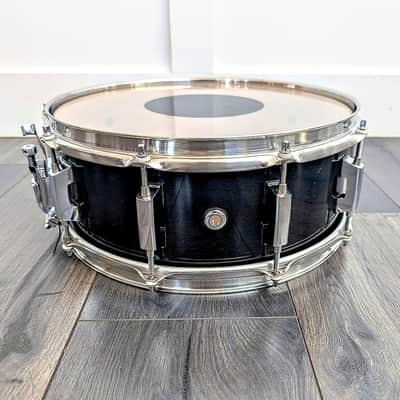 **ULTRA RARE** Pearl Masters Studio Birch Shell 14" x 5.5" Snare Drum 10 Lug Ebony Black Mist Reinforcement Rings Made in Taiwan (Early 1990's Pre BRX) image 3