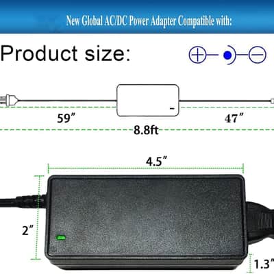 12V DC Adapter Charger Fit for Roland PSB-5U for FP-10 Digital Piano Power Supply Cord Mains PSU, 2A 6.5FT Power Supply Cord Battery Charger for Digital Piano Electronic Keyboard image 3