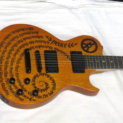 LUNA Apollo Peace electric GUITAR new Satin Mahogany - Etched Design image 2