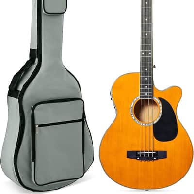 Full Size 4 String Acoustic Electric Bass Guitar Fretted Bass Guitar with Gig Bag image 1