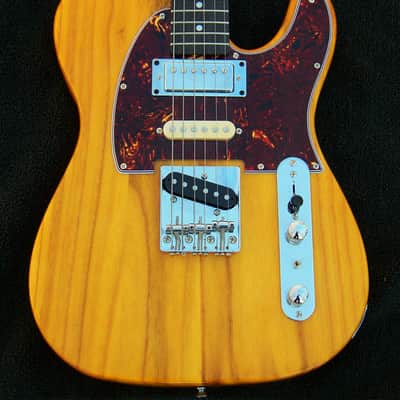 XX-Large 1-7/8" Wide (48 mm)Neck Brent Mason Style Nashville Tele-Butterscotch Blonde Ash + Maple/Ebony 12" Radius Neck+ Light 6.1 lb. Weight +7-Way Switch+ Frets Leveled, Crowned and Polished + Humbucker+Tortoise Guard and 406C Grover Locking Tuners! image 2