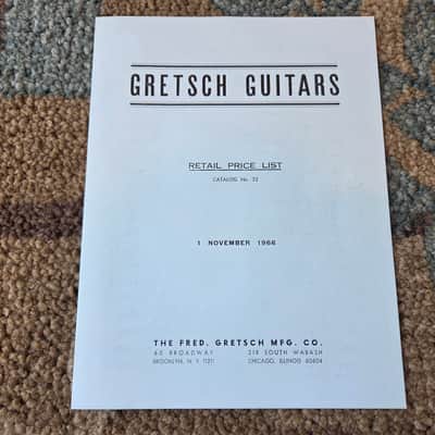 Vintage 1966 Gretsch Retail Price List! Rare, Original Case Candy, Paperwork! image 1