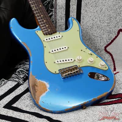 Fender Custom Shop 1962 Stratocaster Hand-Wound Pickups AAA Dark Rosewood Slab Board Heavy Relic Lake Placid Blue 7.90 image 7