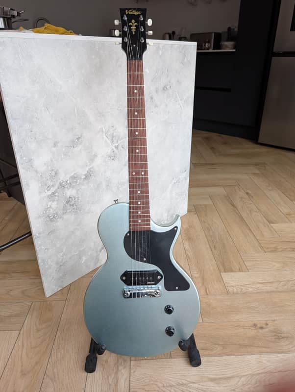 Vintage V120-GHB Reissued Series Single Cut 2010s - Gun Hill Blue image 1