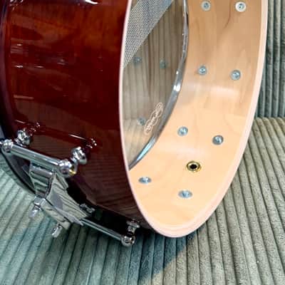 Ludwig Classic Maple Exotic Bubinga 14x5 Snare — Tube Lugs, Die-Cast Hoops, P86 image 2