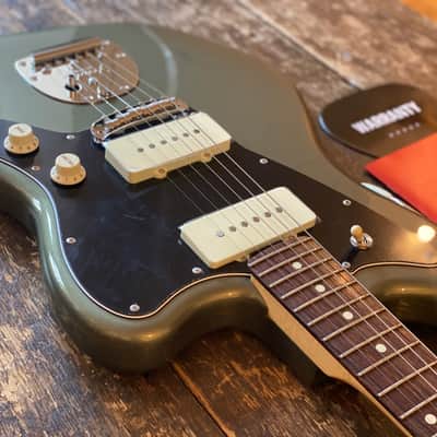 Fender Japan Very Rare 2023 Jasper Olive Metallic Hybrid II Jazzmaster w/ Matching Headstock image 6