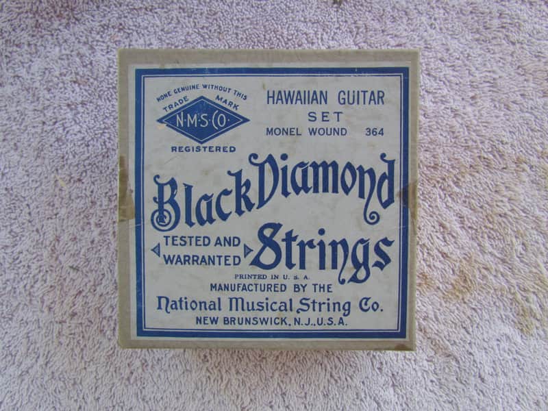 Vintage Black Diamond Monel Wound 364 Hawaiian Guitar String Set Used Strings In Original Box 30's image 1