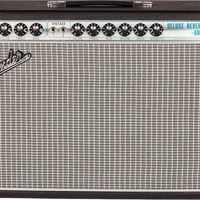 Fender '68 Custom Deluxe Reverb Electric Guitar Tube Combo Amplifier, 22W, Black image 2