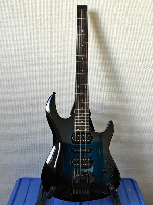 Kiesel Osiris O6X blueburst HSH USA headless carvin tremolo image 1