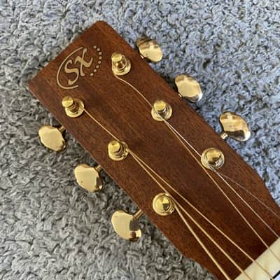 SX Mini 34 Inch Travel Acoustic Guitar, Pine Wood Body, Mahogany Neck image 9