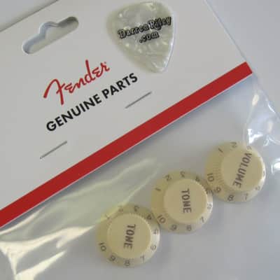 Fender LEFT HAND Stratocaster Knobs Aged White USA 0991369002 image 1