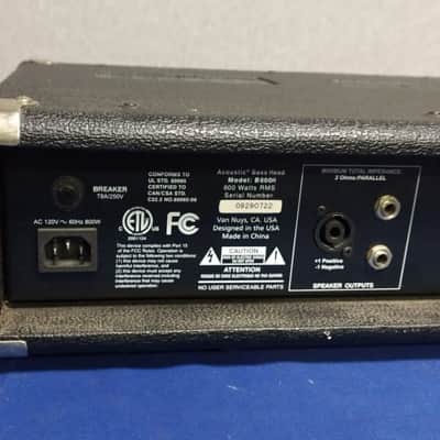 Acoustic B600H 600W Bass Amp Head Speakon and 1/4" Speaker Outputs Tested Good image 12