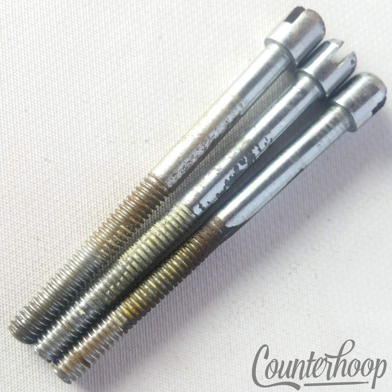 Ajax 3x 2 9/16" Slotted Tension T-Rods Snare/Tom Drum UK Vintage 60s Tensioner — main photograph