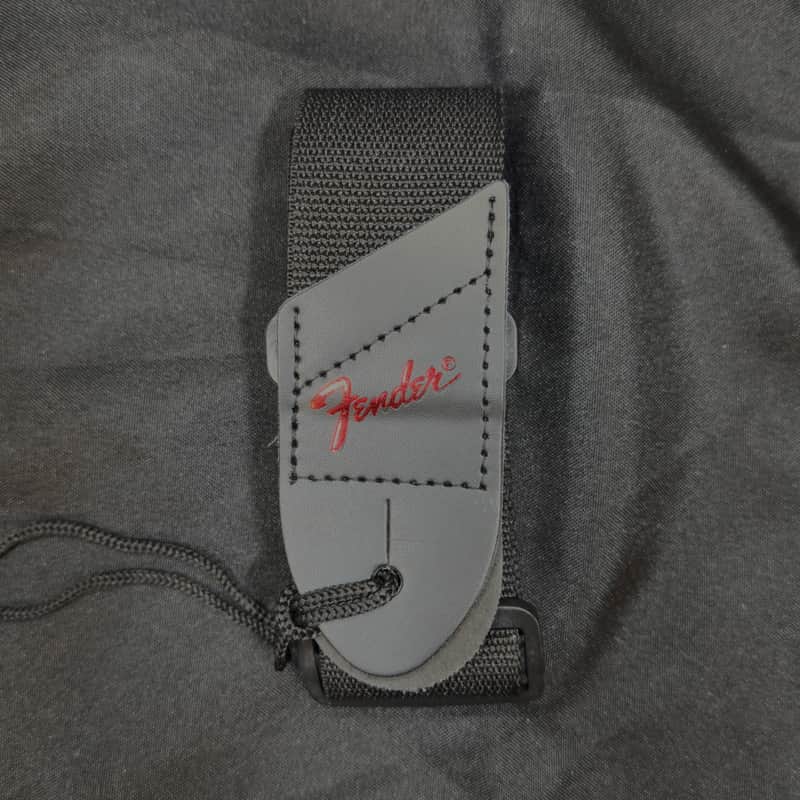 Fender Black 58" Long 2" Wide Guitar Strap - Red logo image 1