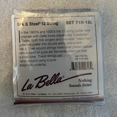 La Bella 710-12L Light Silver Plated 10-25W Silk & Steel 12-String Acoustic Guitar Strings image 2
