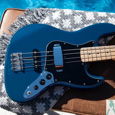 2020 Fender Hybrid Jazz Bass with Maple Fretboard - Indigo - Made in Japan - Pro Set Up w Perfect Frets/Action/Intonation! image 2