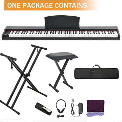 Digital Piano 88 Key Weighted with Piano Bench, 88 Key Full Size Semi Weighted Keyboard Piano, Electronic Piano for Beginner,with Adjustable Stand,Carrying Case,Sustain Pedal,Headphone (Black) image 3