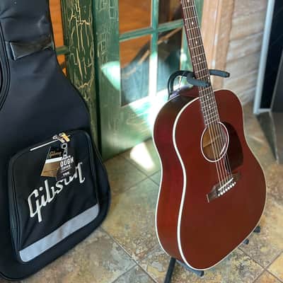 Gibson J-45 Special Acoustic Electric Guitar in Satin Wine Red w/ Gibson Case image 4
