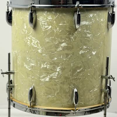 Gretsch 20/13/16/6.5x14" 1951 Round Badge 3-Ply Drum Set - White Marine Pearl image 24