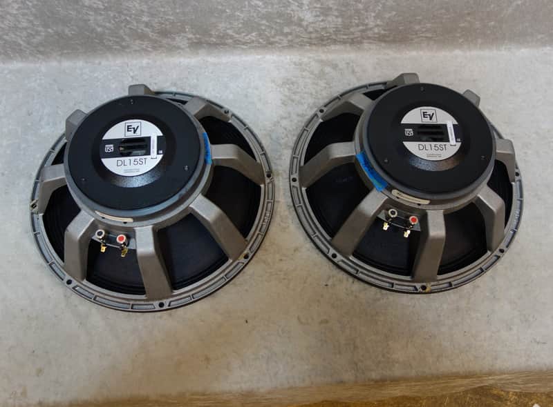 Pair of USA Electro-Voice EV DL15ST 1x15 speakers (sequential