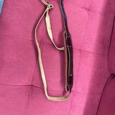 Vintage Leather Gator Guitar Strap - Brown image 1